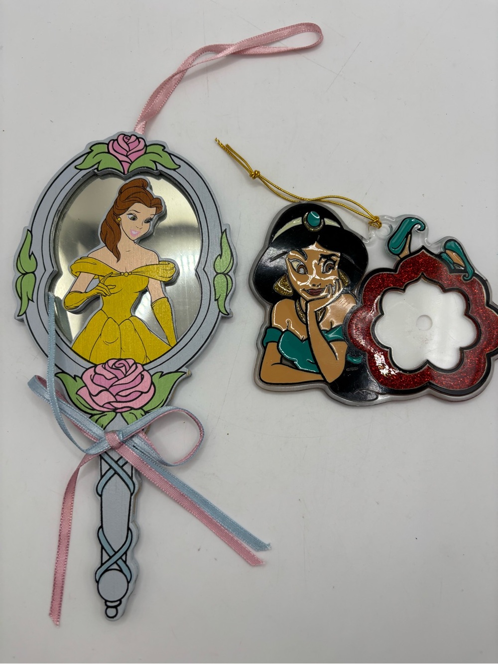 Set Disney Princess Jasmine Belle Kurt Adler Disney Christmas Ornaments Mirror